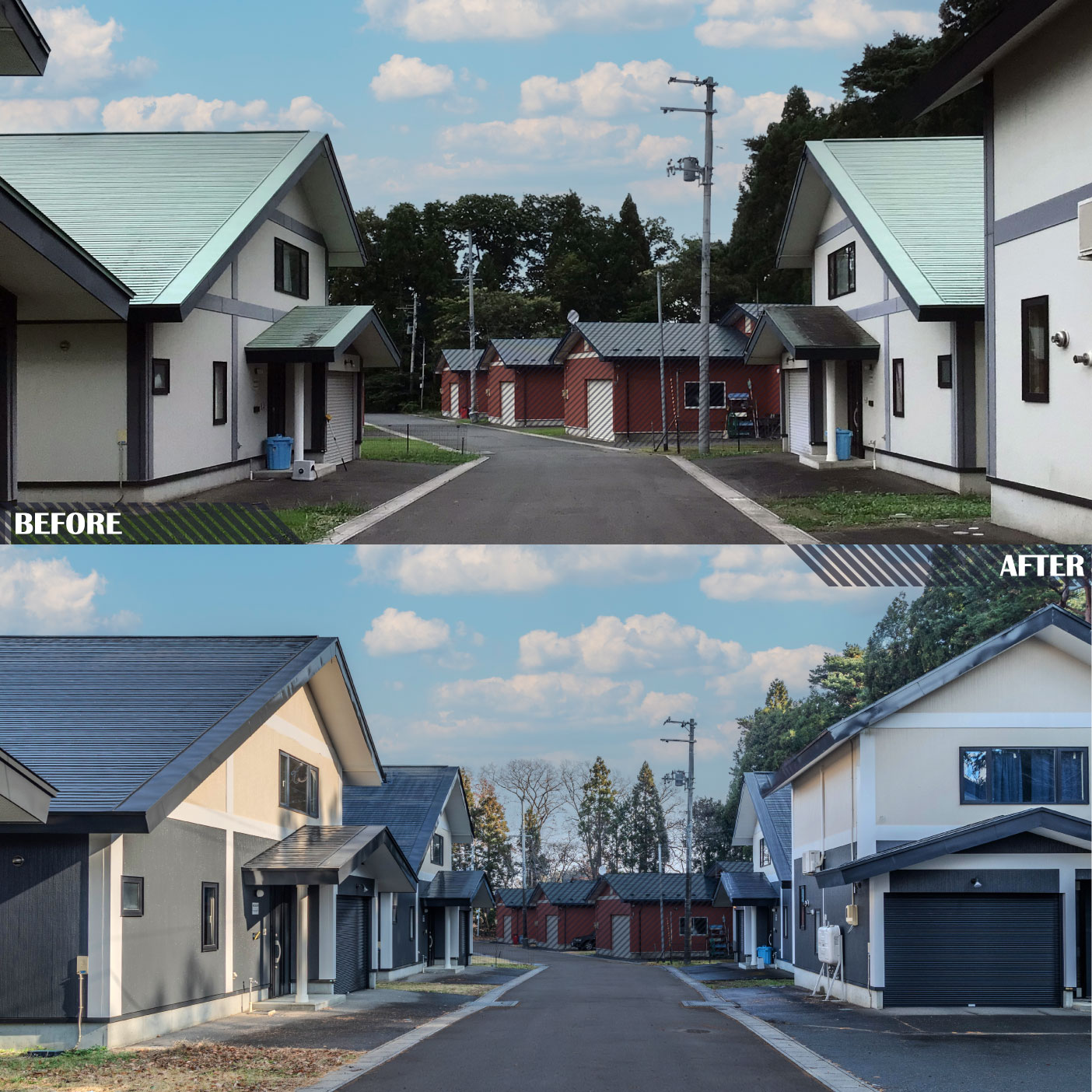 M地区外国人ハウス外壁塗装工事(三沢市)